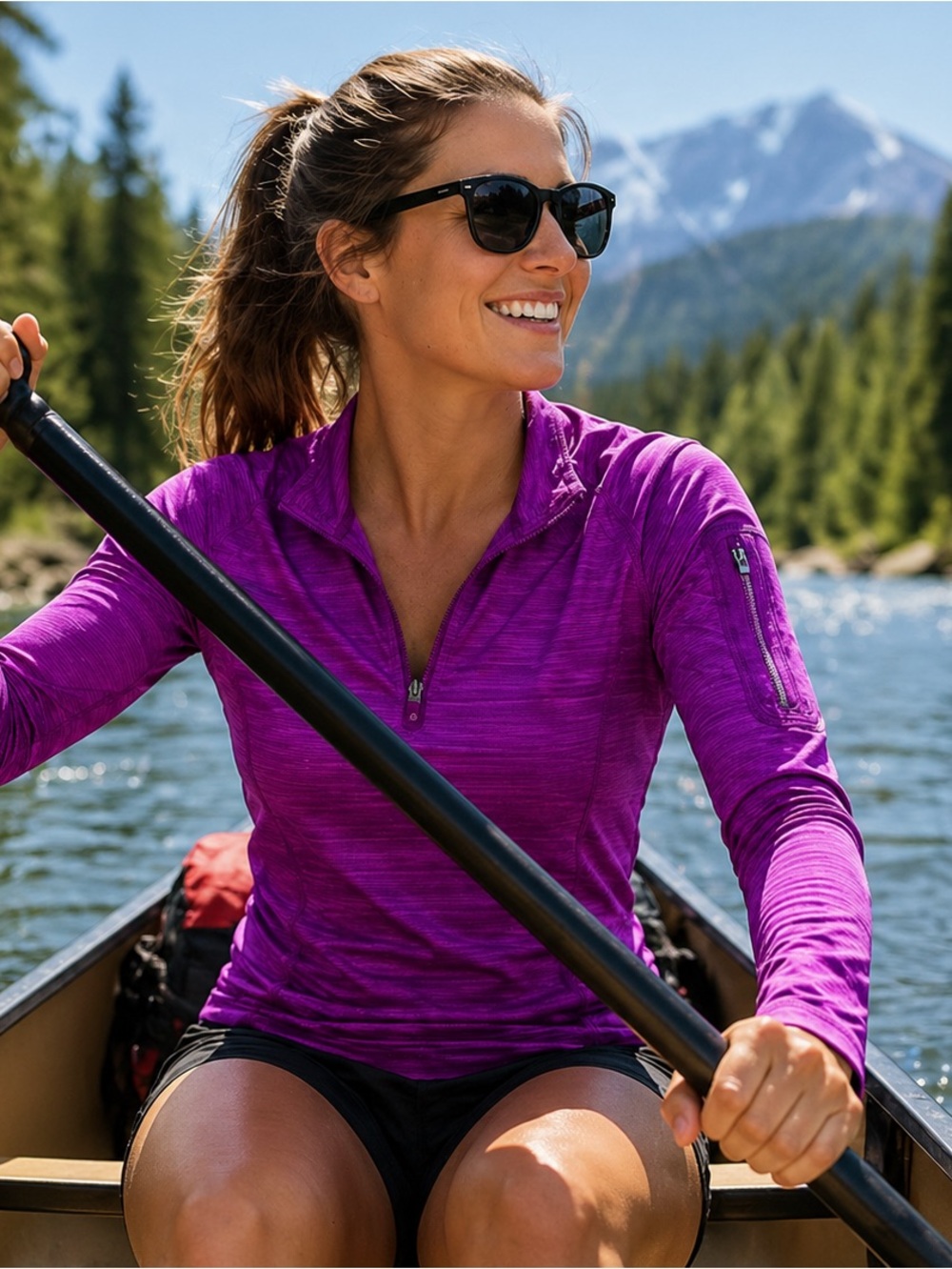Athleta Womens Lightweight Long Sleeve Quarter Zip Athletic Top
